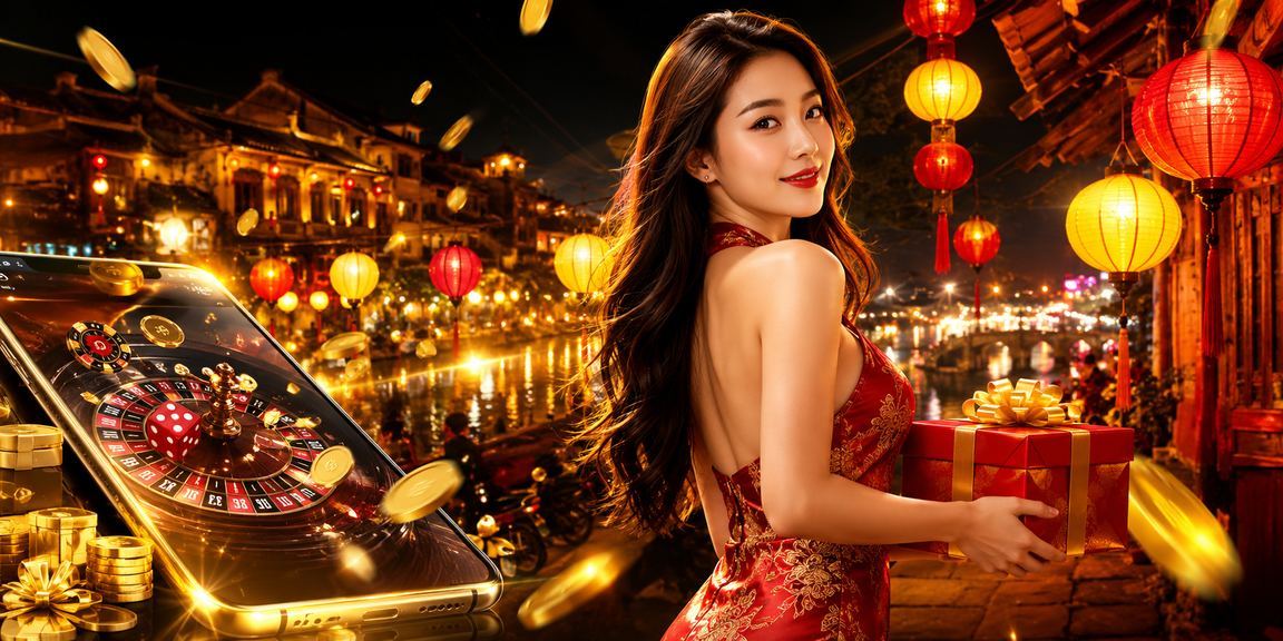 Đêm hội cá cược casino Hà Nội với đèn lồng truyền thống và giao diện đặt cược trực tuyến